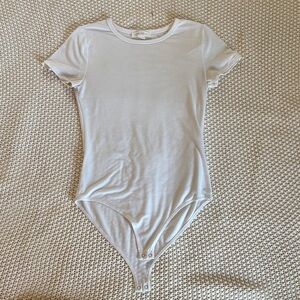 Forever 21 White Short Sleeve Bodysuit